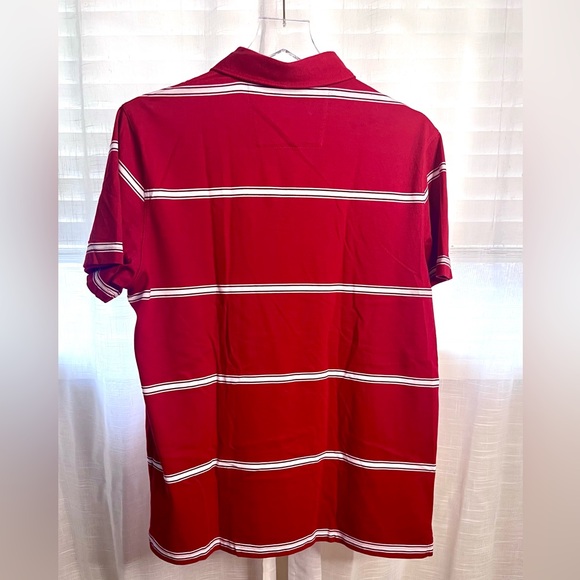 Menβs Fitted Polo Shirt Banana Republic in Red/White Stripes Sz S - Picture 3 of 7